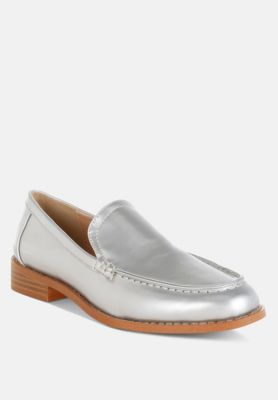 Womens Corleone Pleather Stacked Heel Loafers