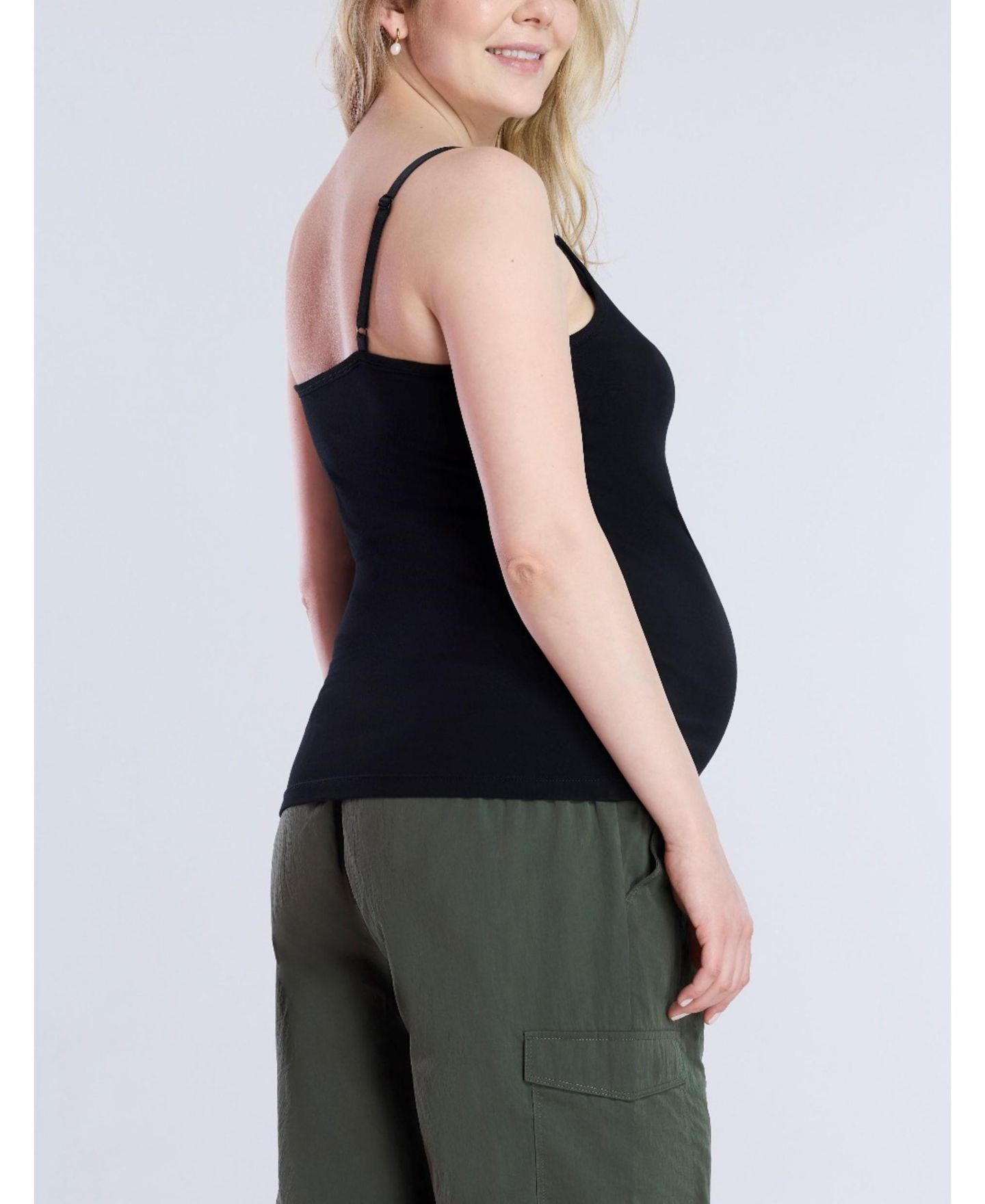 Женский топ Motherhood Maternity Plus Size Clip Down Nursing Tank Top - Motherhood, цвет: Чёрный — фото 2