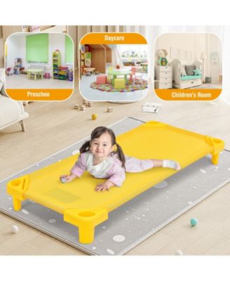 Pack of 4 Colorful Kids Stackable Naptime Cot