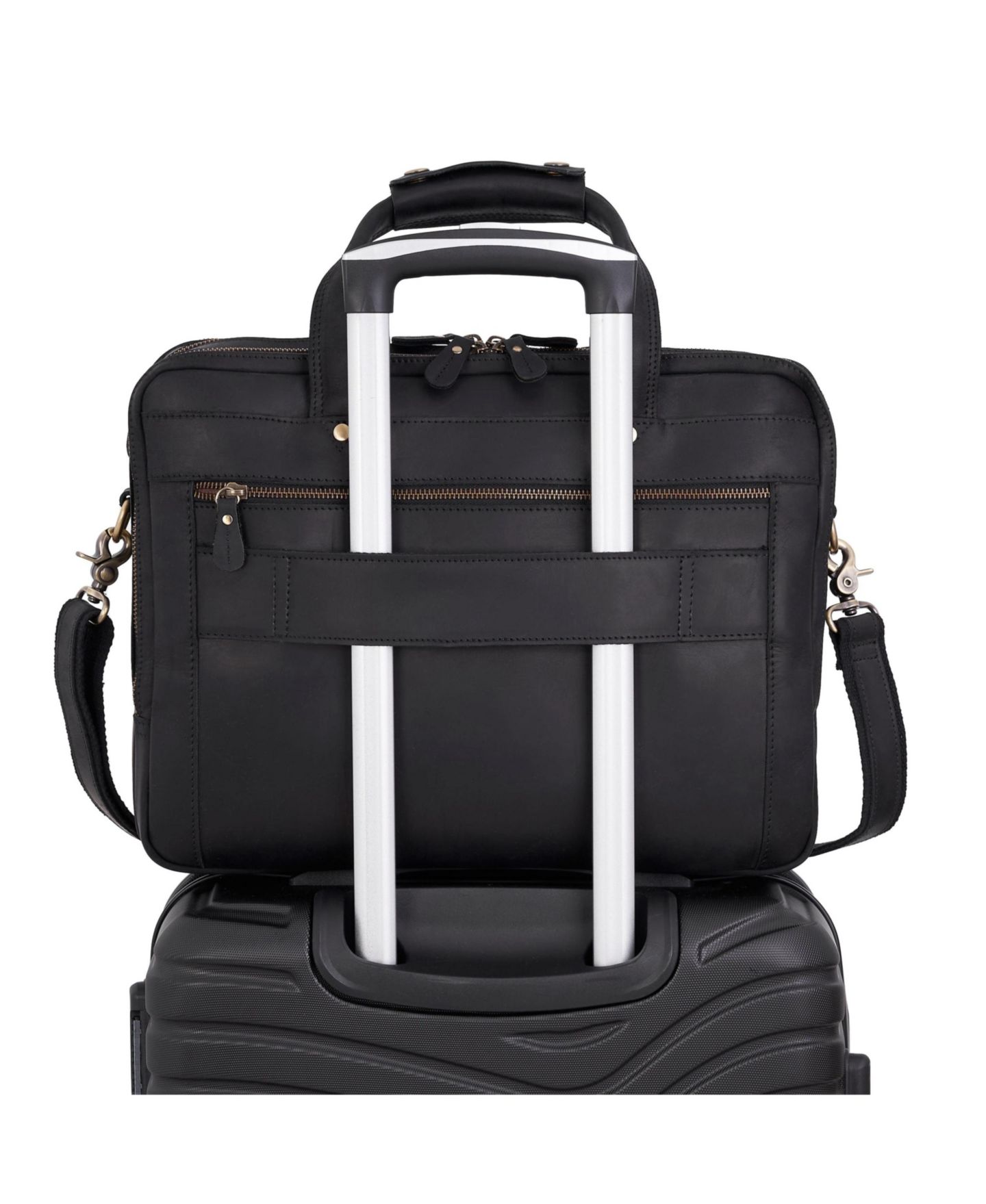Сумка Luxorro Large Leather Briefcase - Large Capacity and Elegant - Perfect for Daily Usage, цвет: Чёрный — фото 11