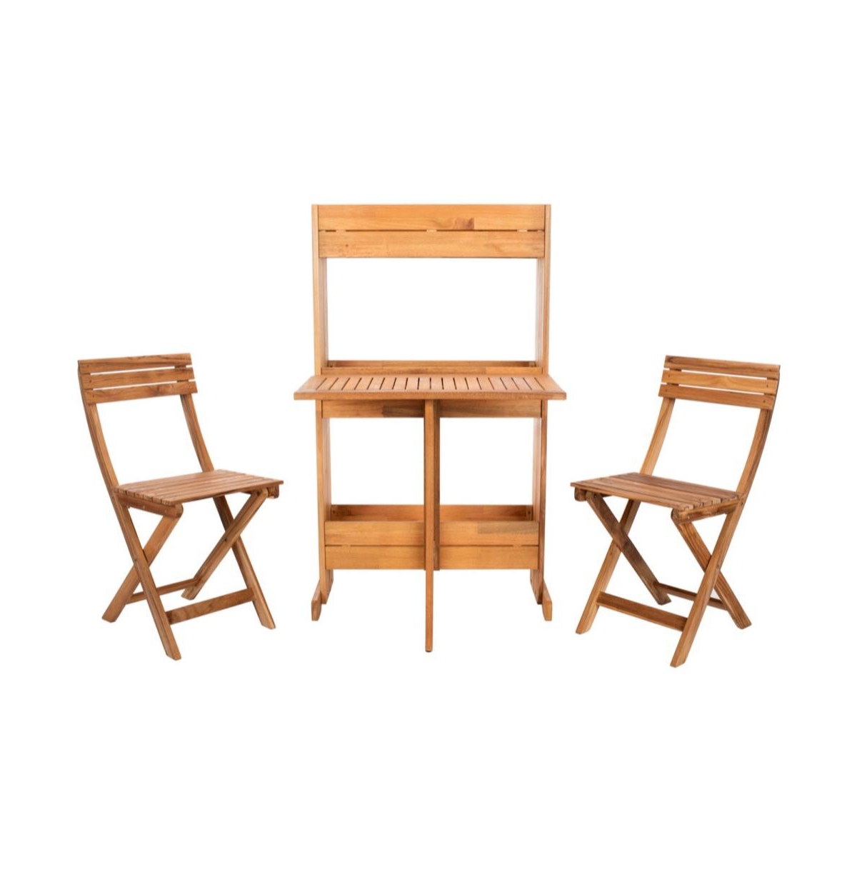 Barley Flower Shelf Outdoor Bistro Set - Natural
