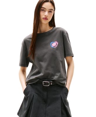 Tommy Jeans - Women's Cotton Relaxed-Fit Neon Graphic T-Shirt