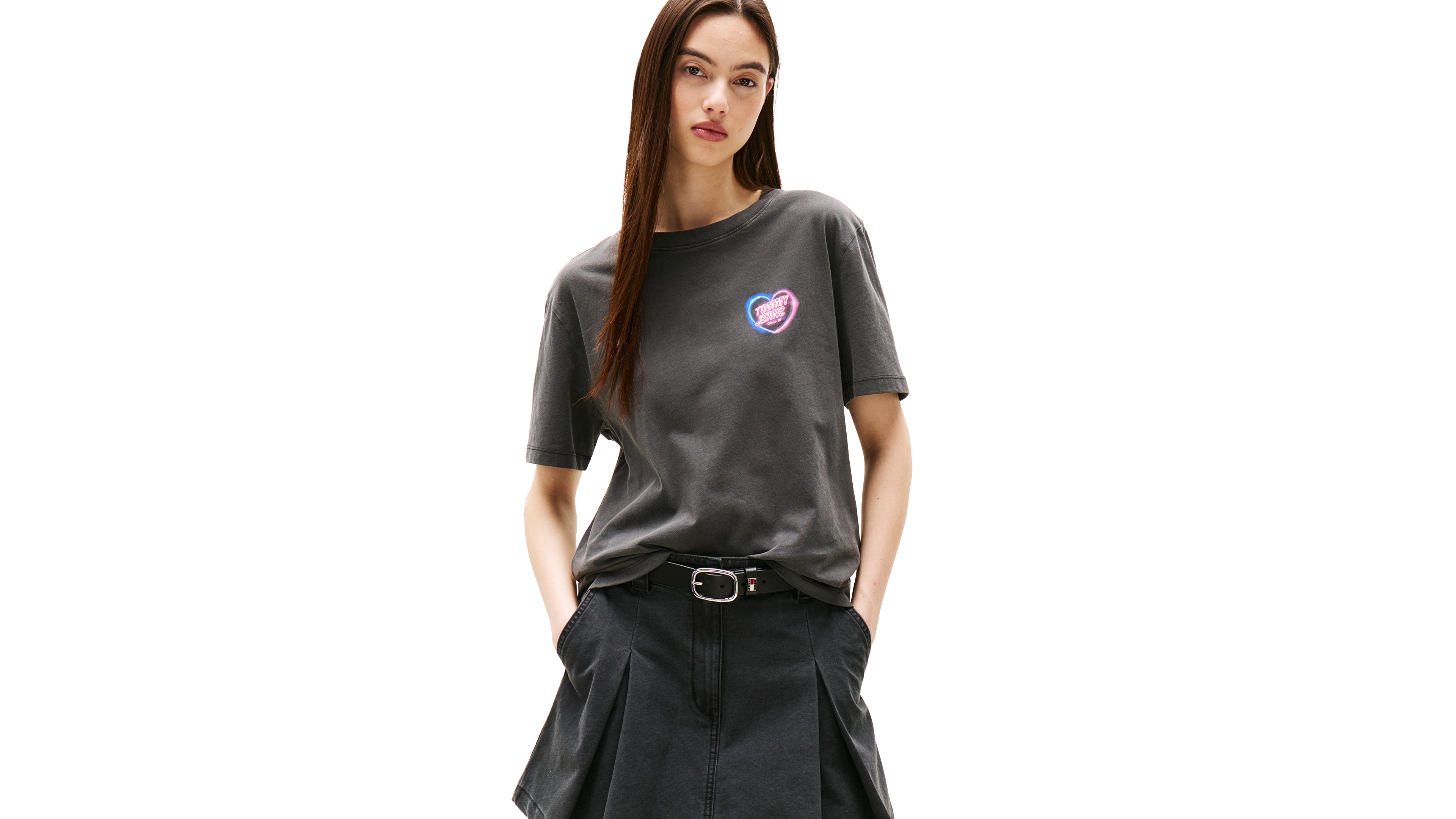 Tommy Jeans Women's Cotton Relaxed-Fit Neon Graphic T-Shirt