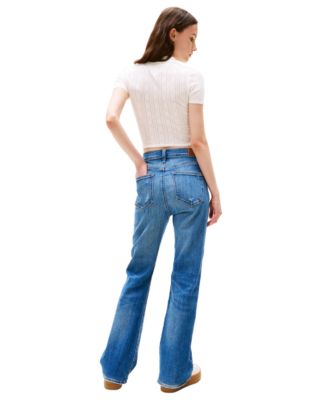 Tommy Jeans Women's Pointelle Cropped Polo Sweater - Macy's