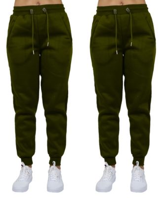 Women's Loose Fit Fleece Lined Jogger Sweatpants-2 Pack