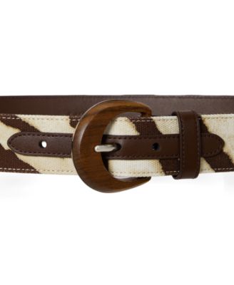 LAUREN RALPH LAUREN ☆ ゼブラプリント ウッドバックル ベルト ゼブラプリント ウッドバックル ワイド ベルト | ラルフ