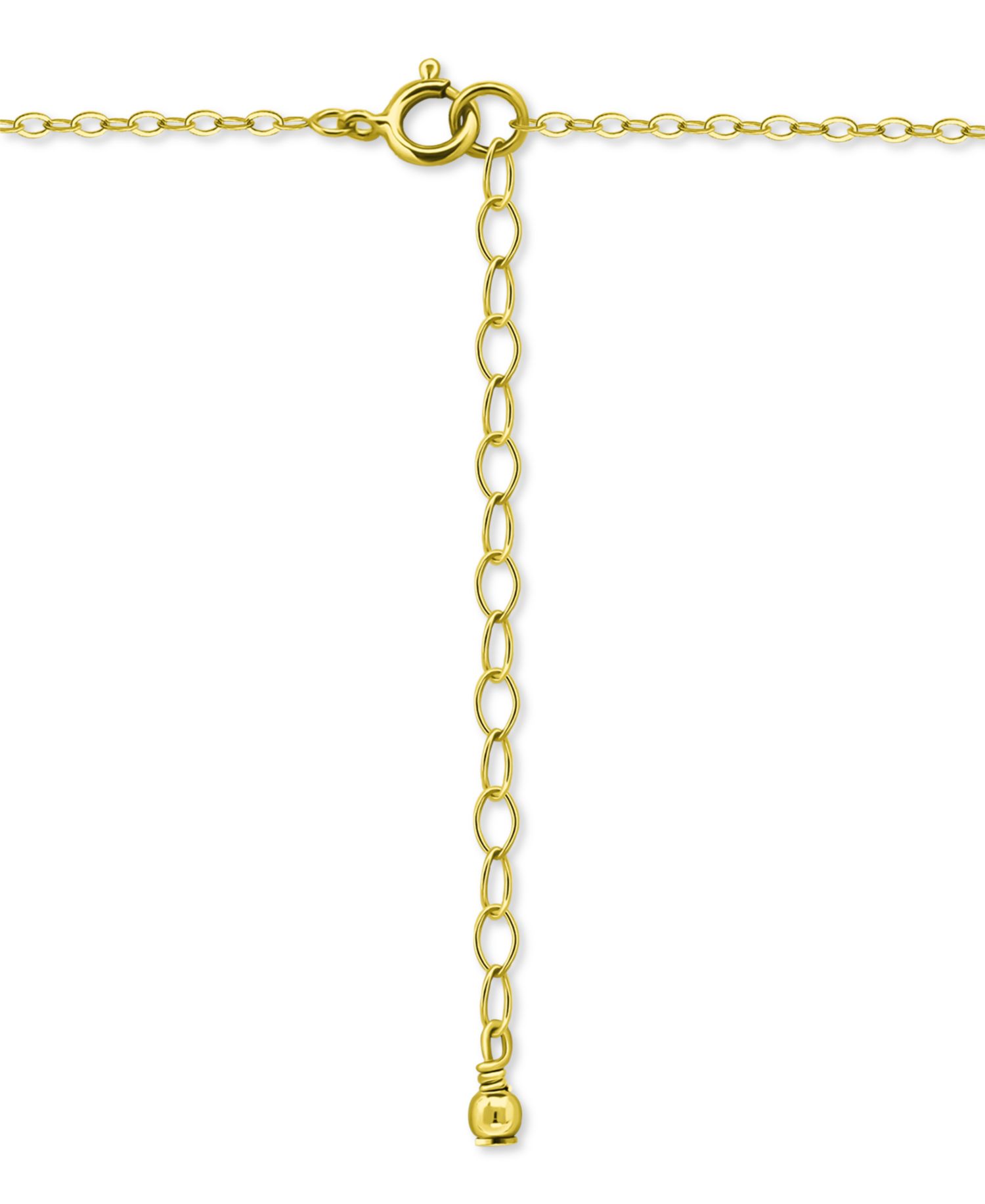 Cubic Zirconia Mama Pendant Necklace in 18k Gold-Plated Sterling Silver, 16" + 2" extender