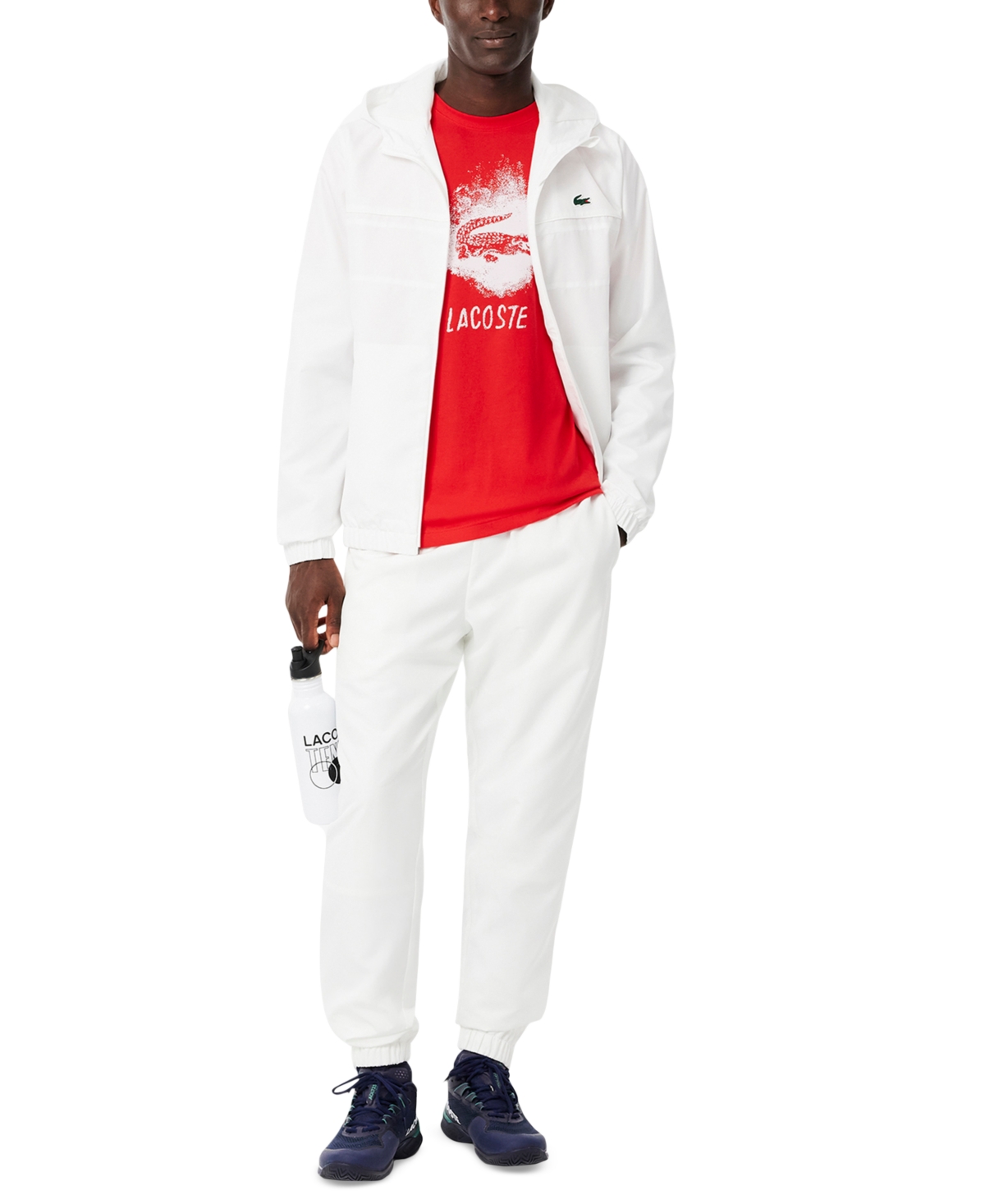 Lacoste Men's Ultra Dry Graphic Sport T-shirt - S - 3 In Red