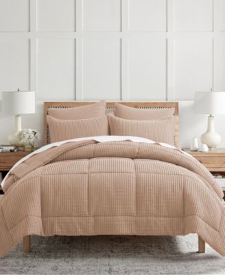 Home Mills Waffle Textured 3-Pc. Comforter Set, Full/Queen