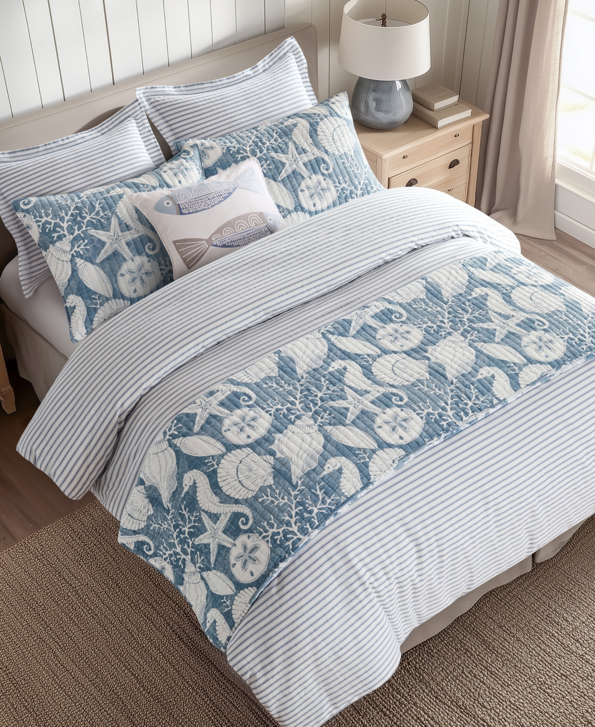 Shop Levtex Stillwater Coastal Shore 3-pc. Quilt Set, King In Denim