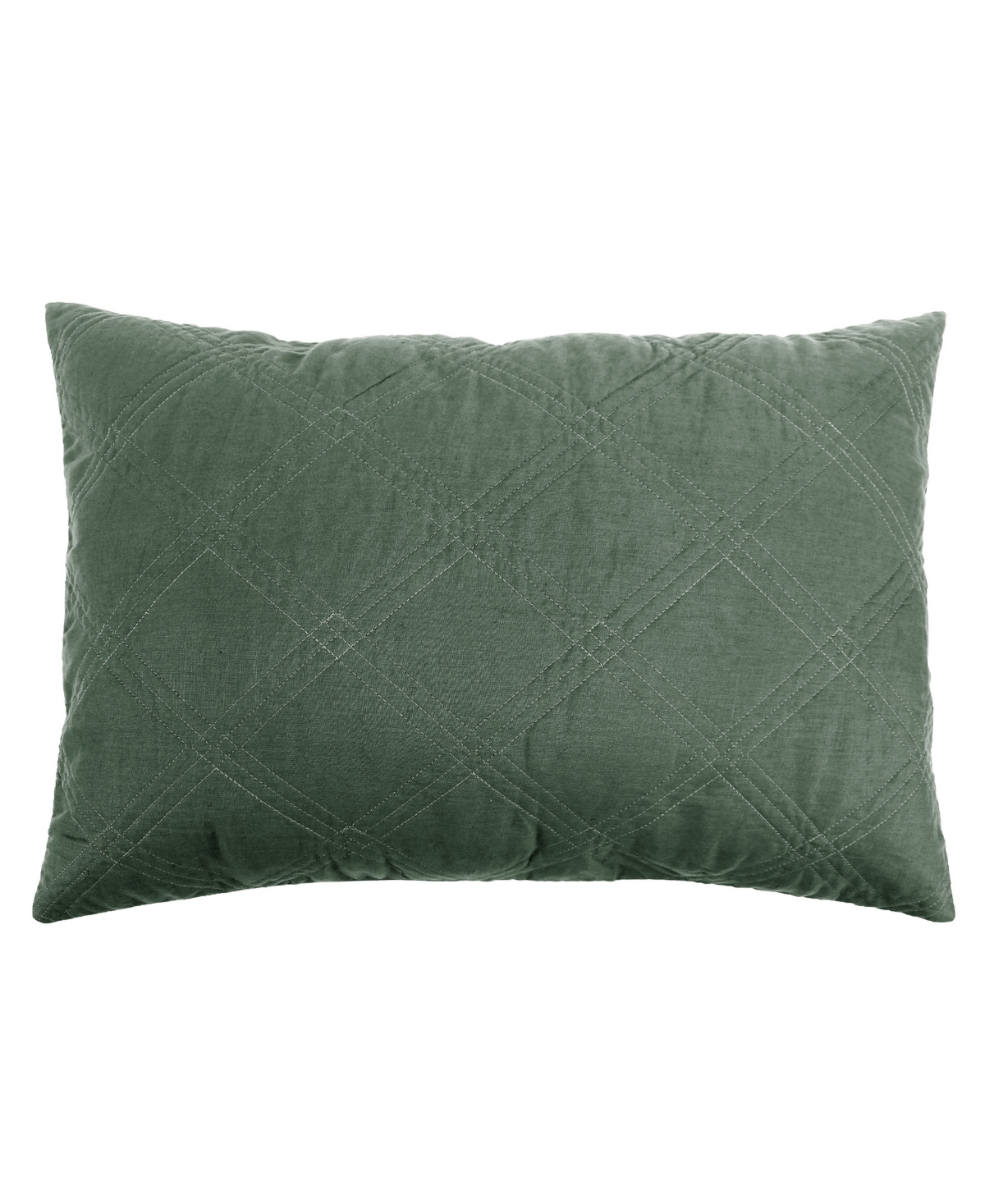 Levtex Washed Linen Quilted Sham, Standard In Green