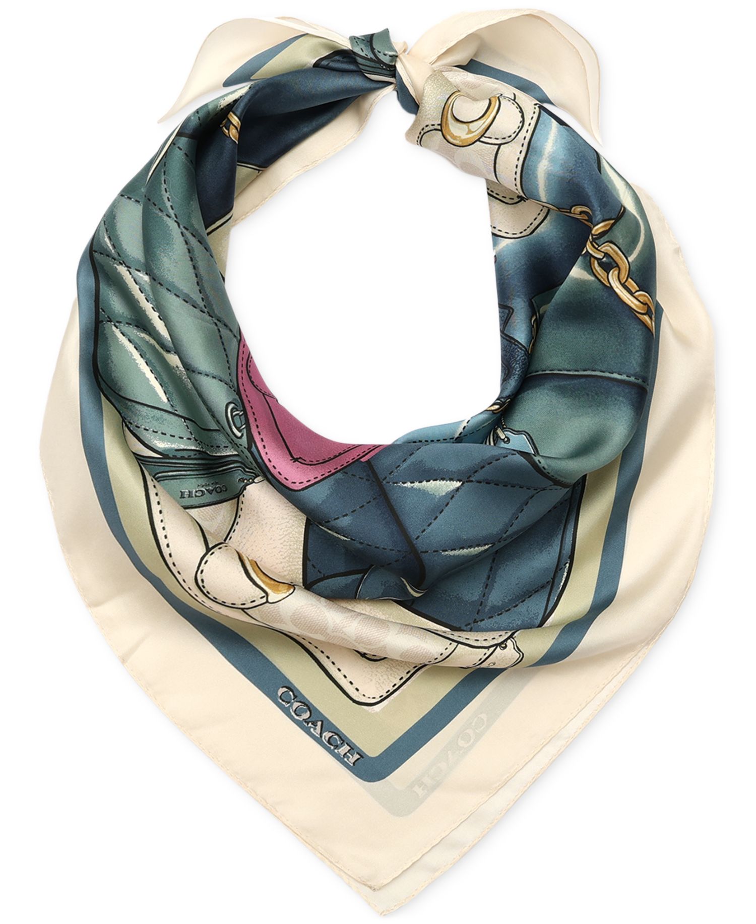Stacked Tabby Printed Silk Square Scarf