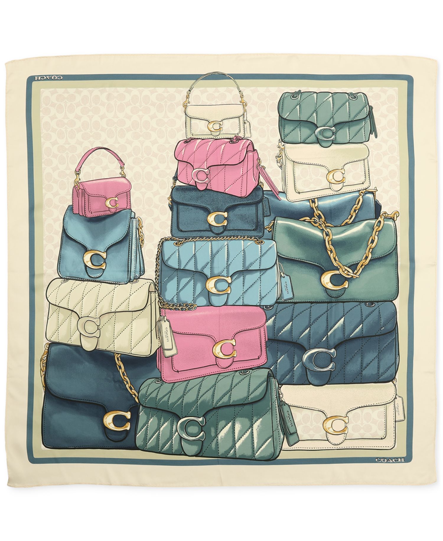 Stacked Tabby Printed Silk Square Scarf