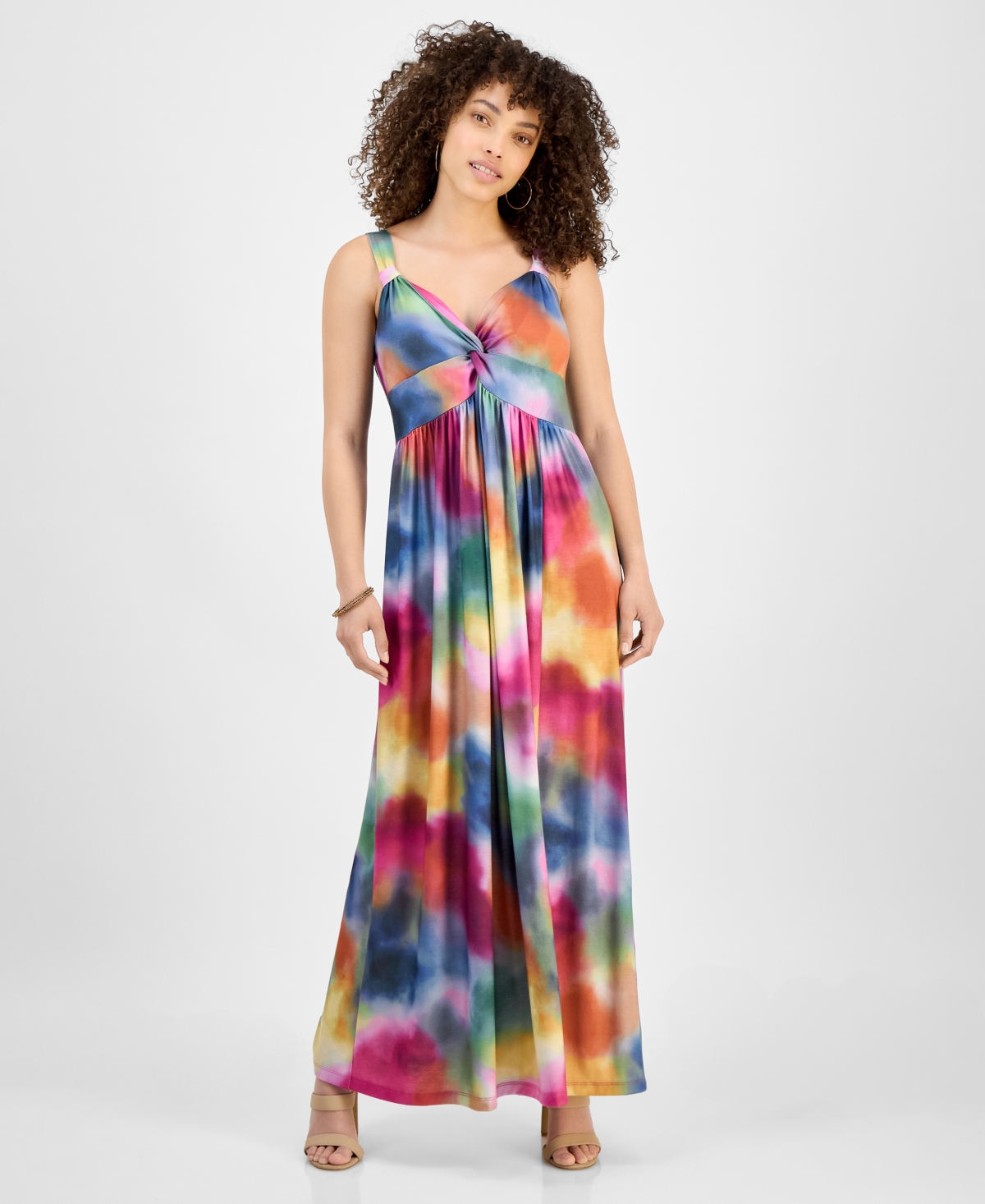Petite Repeat Knot Strap Maxi Dress - Rose Violet Combo
