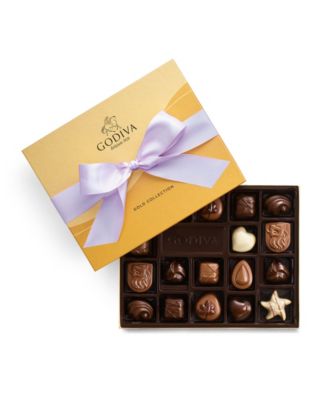 Godiva - Assorted Milk Chocolate Gift Box, Orchid Ribbon, 18 Piece