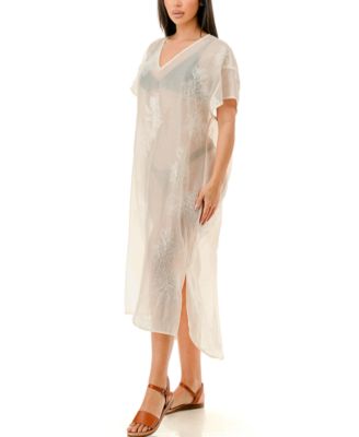 Women's Embroidered Sheer Caftan