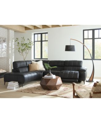 Macy's Wyndill Leather Sectional Collection Exclusively At Macys In Brown