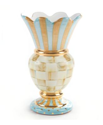 MacKenzie-Childs - Parchment Pedestal Check Great Vase