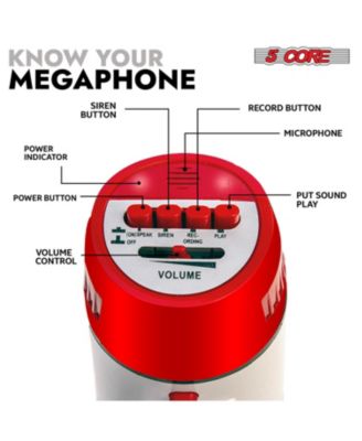 Megaphone Bullhorn Speaker 30W Mini Bull Horn Battery Power Cheer Megafono 800 Feet Range Loudspeaker 6R