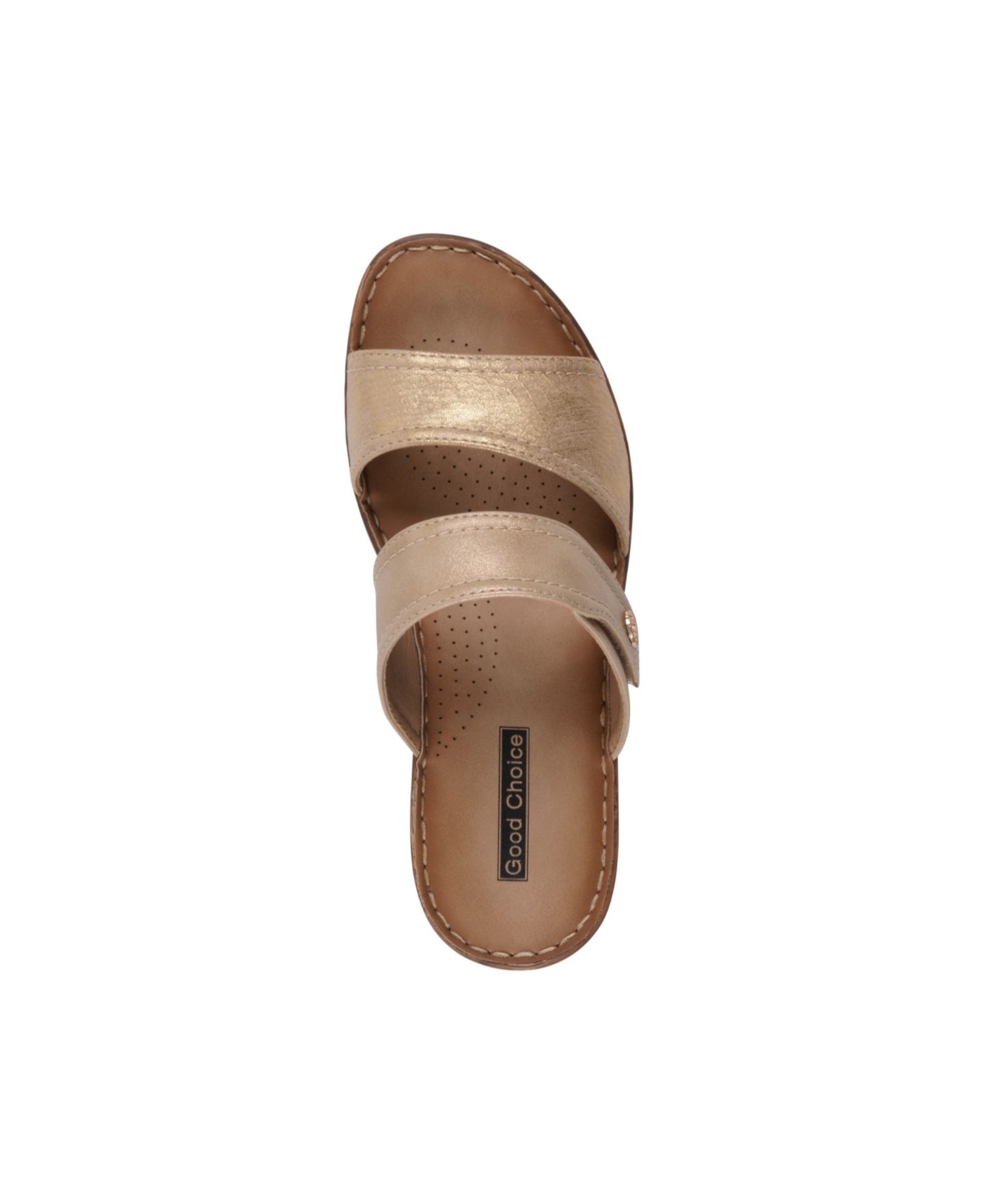 Женские сандалии GC Shoes Meli Slip-On Wedge, цвет: Золотой — фото 4