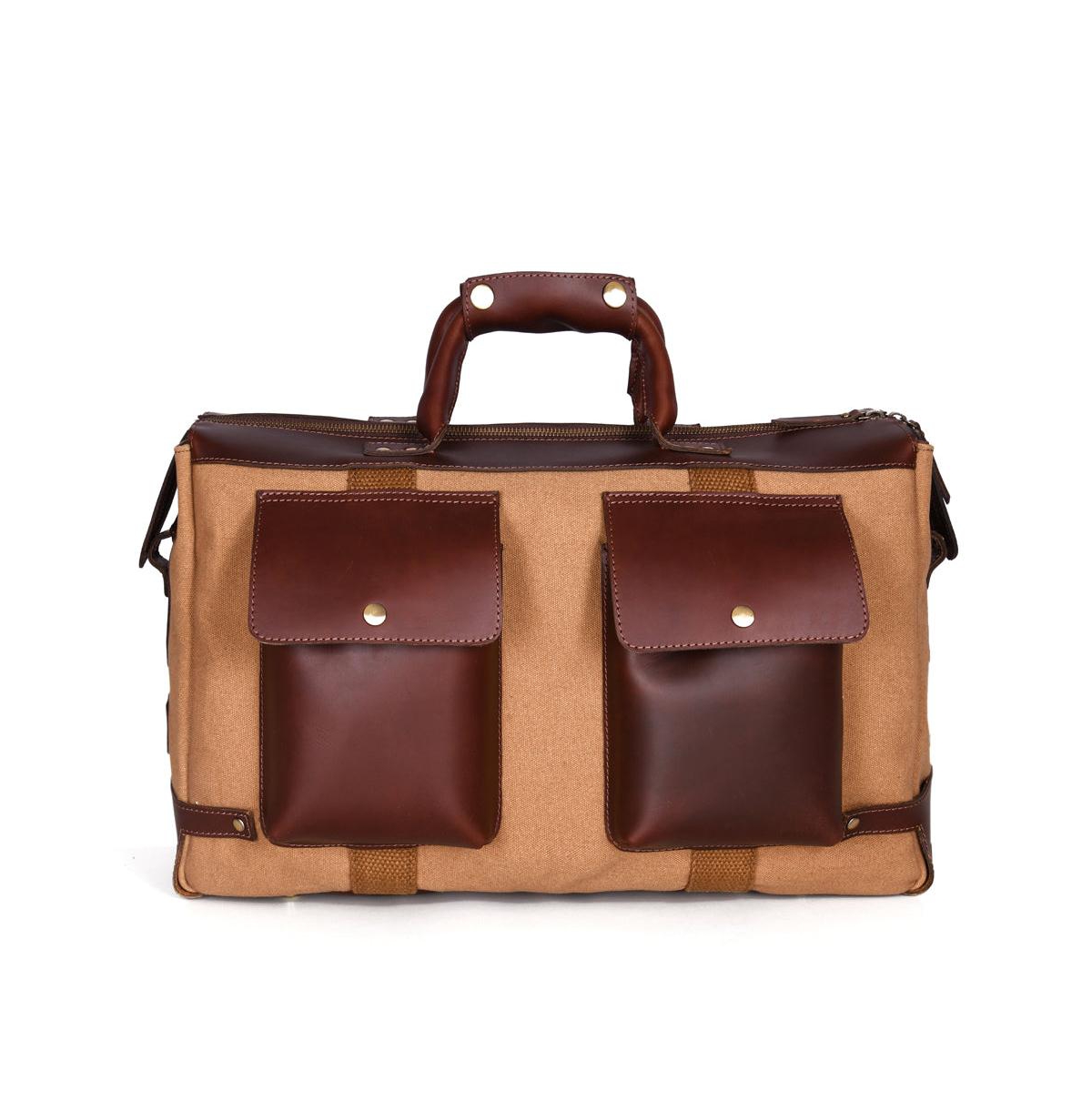 20 Inch Nexus Leather Canvas Duffle Bag