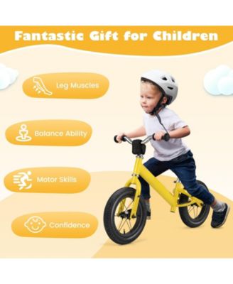 12 Inch Toddler Balance Bike with Height Adjustable Handlebar and Seat