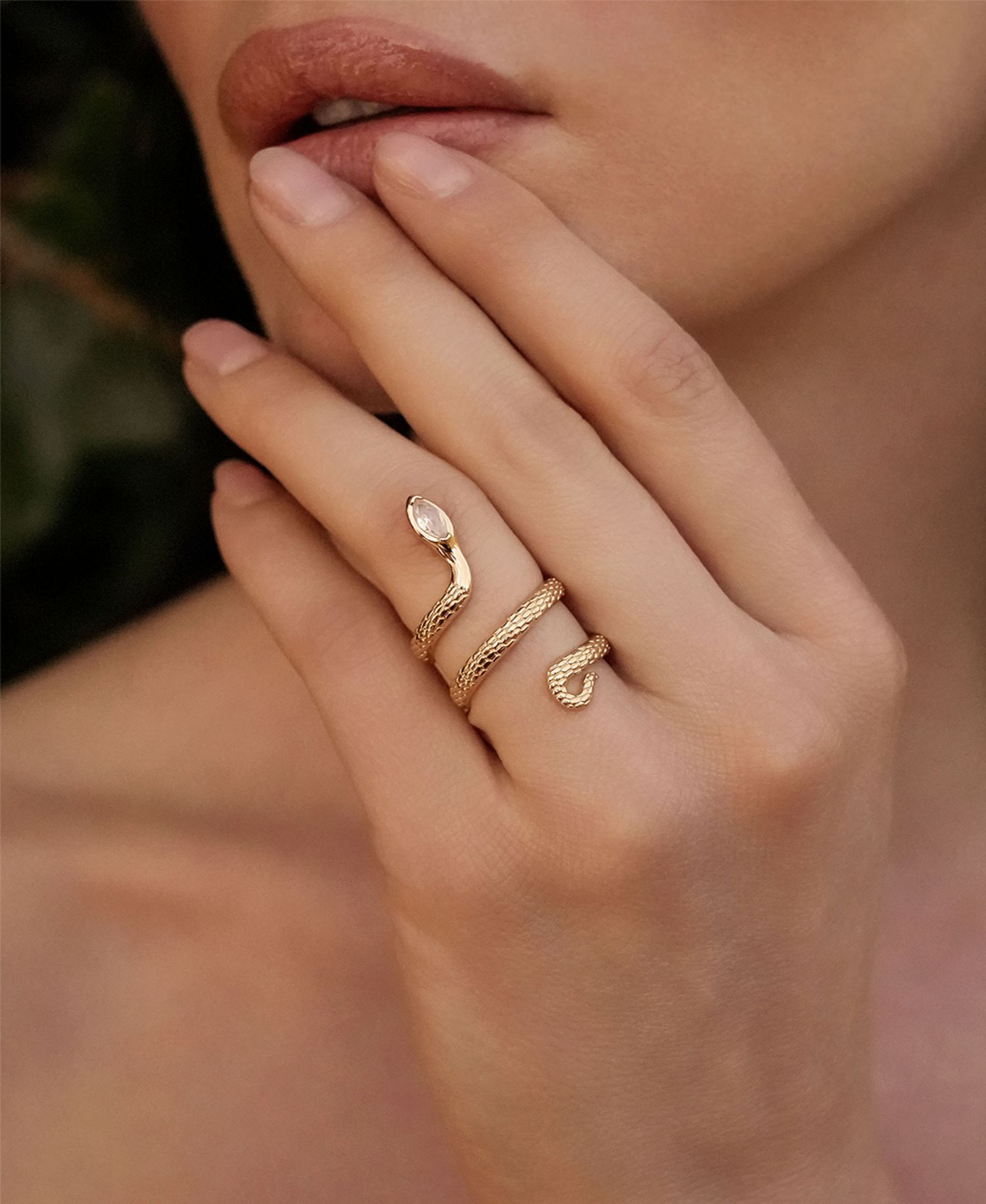 Serpentina Crystal Coiled Ring