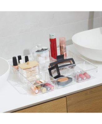 Acrylic Drawer Organizer, 6-Section, Clear Makeup Tray Organizer for Makeup and Other Beauty Essentials for Bathrooms, Countertops and Drawer