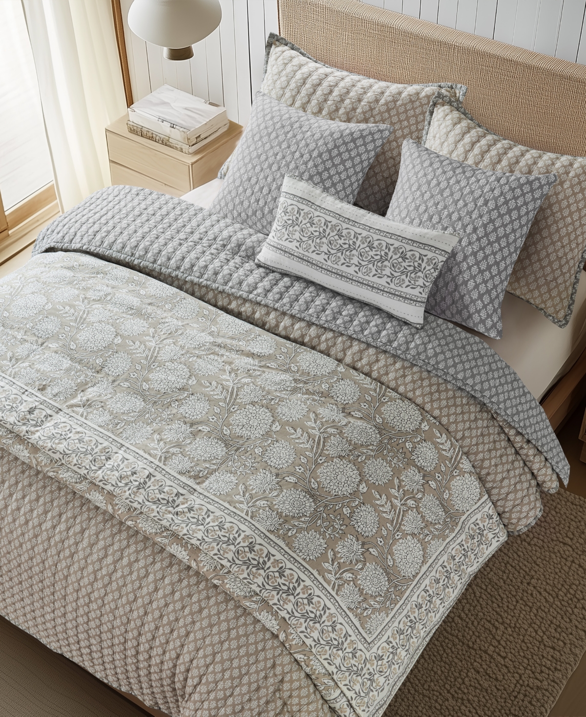 Levtex Aditya Reversible 3-pc. Quilt Set, Full/queen In Taupe
