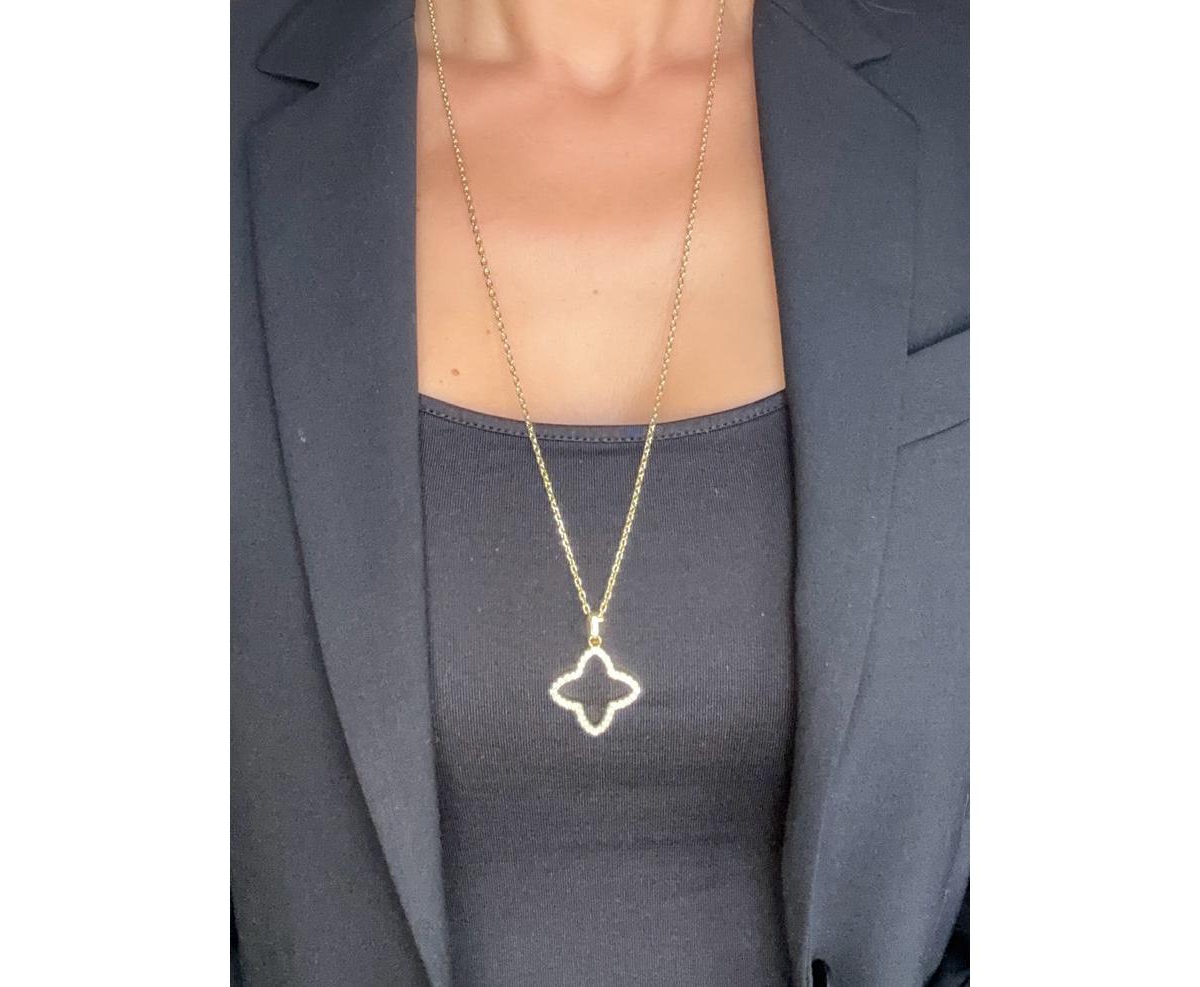 Open Cz Flower Necklace