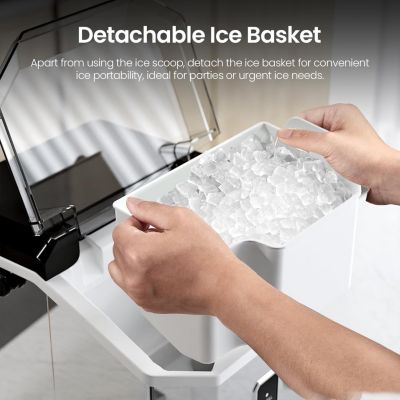 Nugget Ice Maker Countertop, 34LBS/Day, Portable Crushed Ice Makers for Home