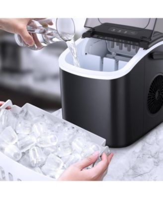 26.5lbs Ice Maker Portable Countertop, 9 Bullet Cubes in 6 Mins, Self-Cleaning
