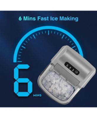 26.5lbs Ice Maker Portable Countertop, 9 Bullet Cubes in 6 Mins, Self-Cleaning