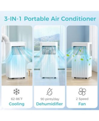 8,000 BTU Portable AC, 4 Modes, 350sq.ft, Remote & LED, Wheels,Sleep Mode,Home/Dorm