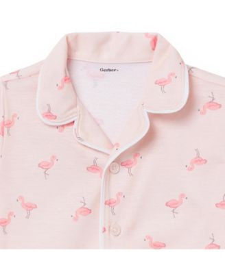 Toddler Girls 2-Piece Button Up Pajama Shorts Set