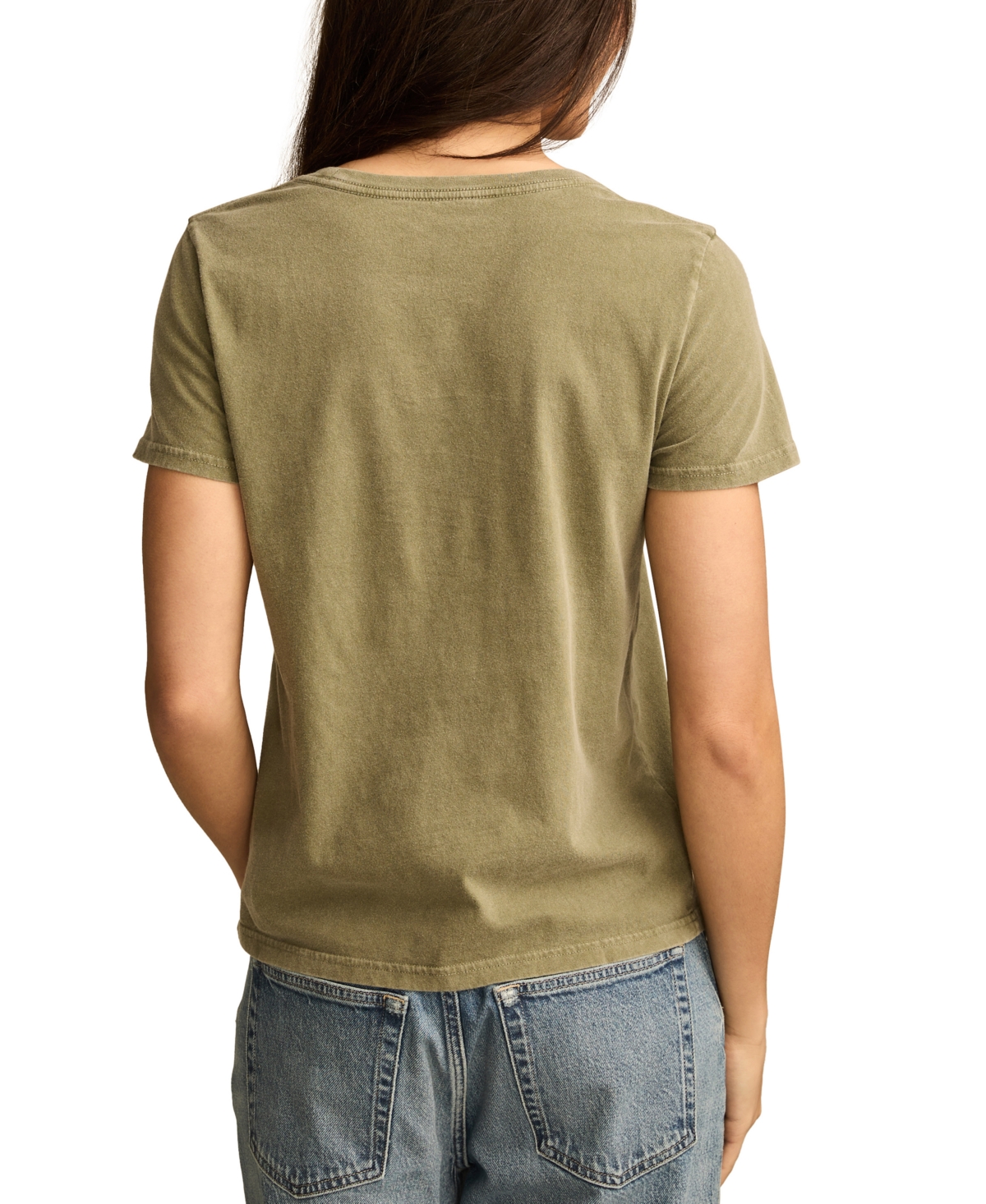 LUCKY BRAND WOMEN'S NO DRAMA CLASSIC CREWNECK COTTON T-SHIRT 