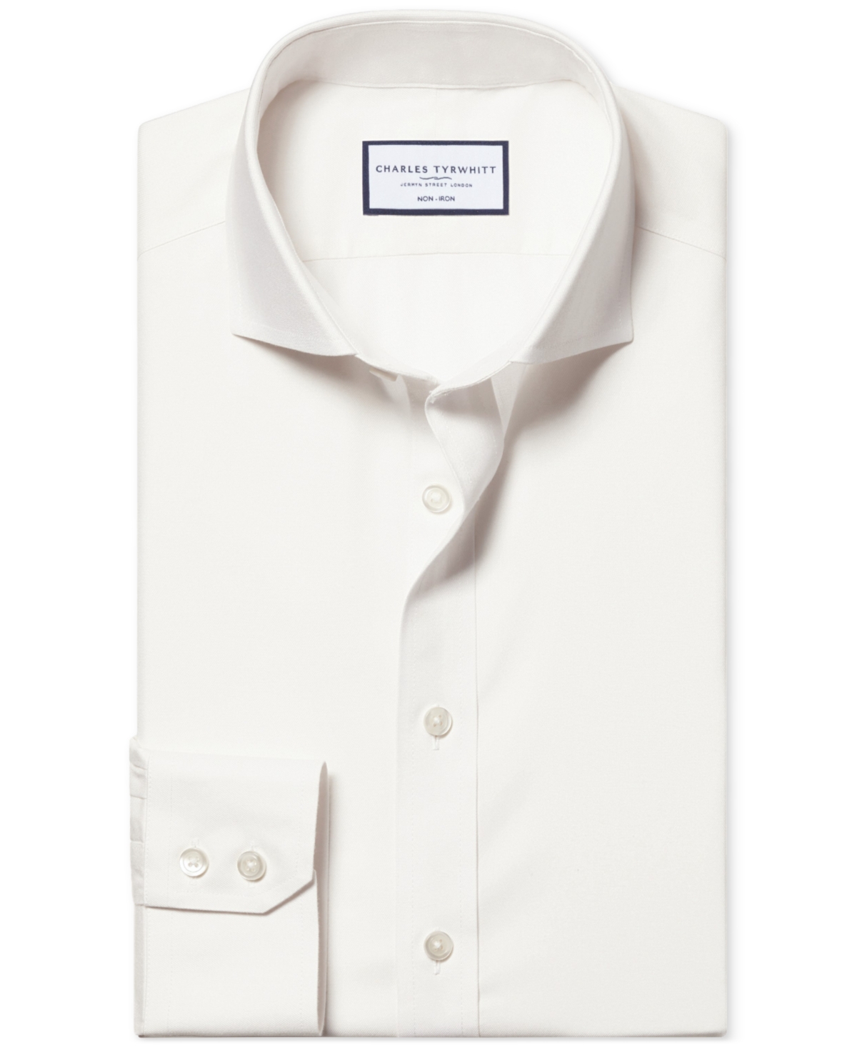Charles Tyrwhitt Men's Slim-fit Ivory Twill Dress Shirt In White