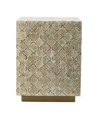 Versatile Capiz End Table Stool, Square Design with Sturdy Base