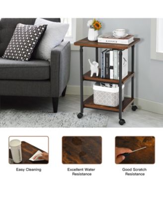 3-tier Adjustable Printer Stand with 360° Swivel Casters