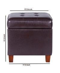 Tufted Leatherette Ottoman – Square Wooden Storage with Lift-Off Lid