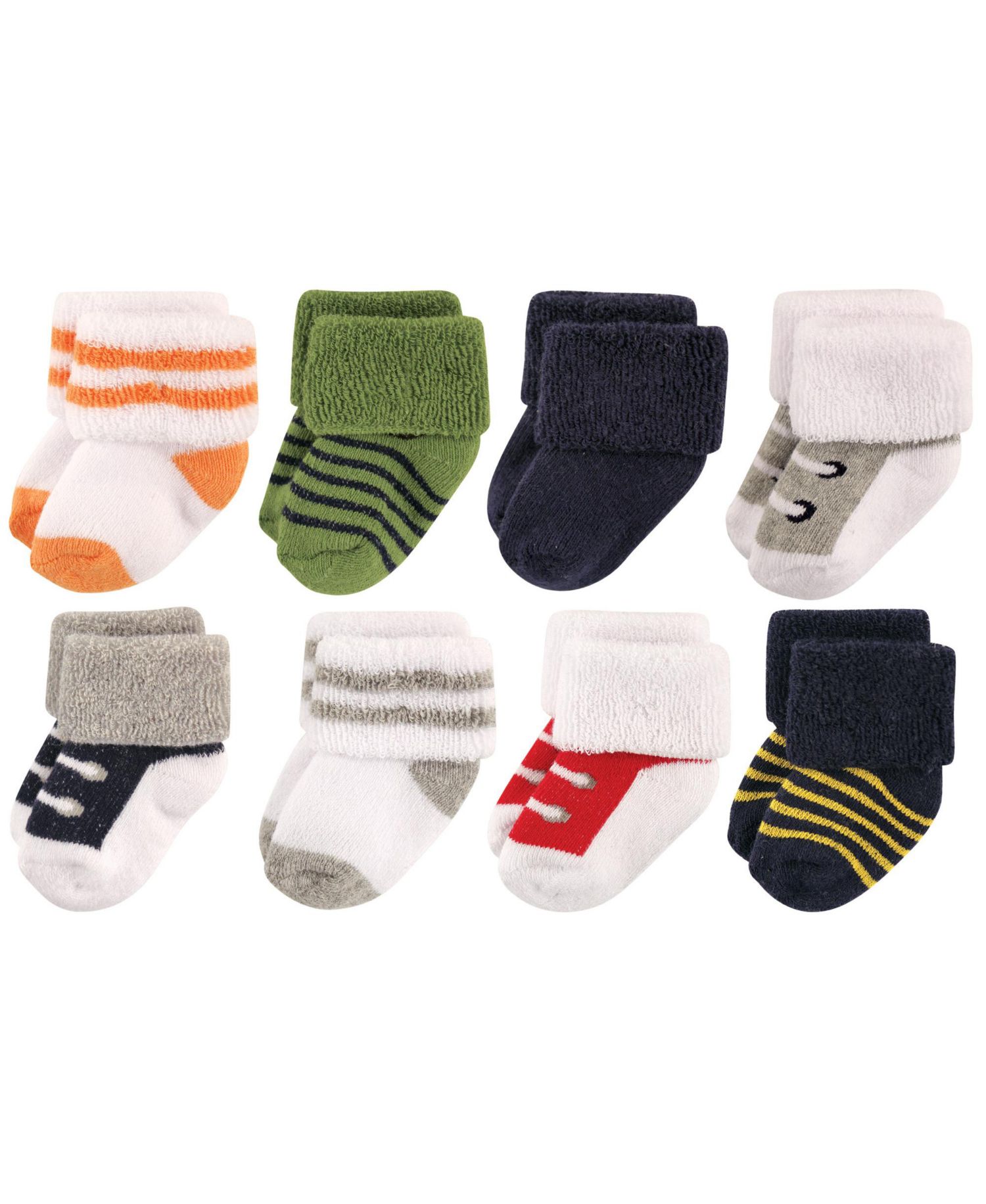 Baby Boys Terry Fabric Sock Collection 8 Pairs