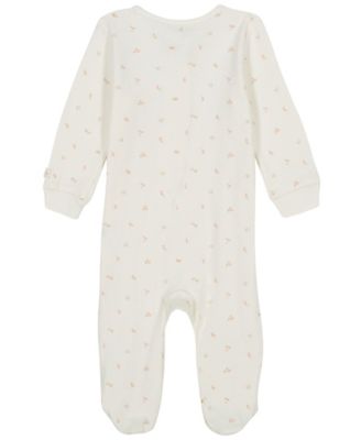 Baby Girls Printed Knit Footed Zip-up Coverall