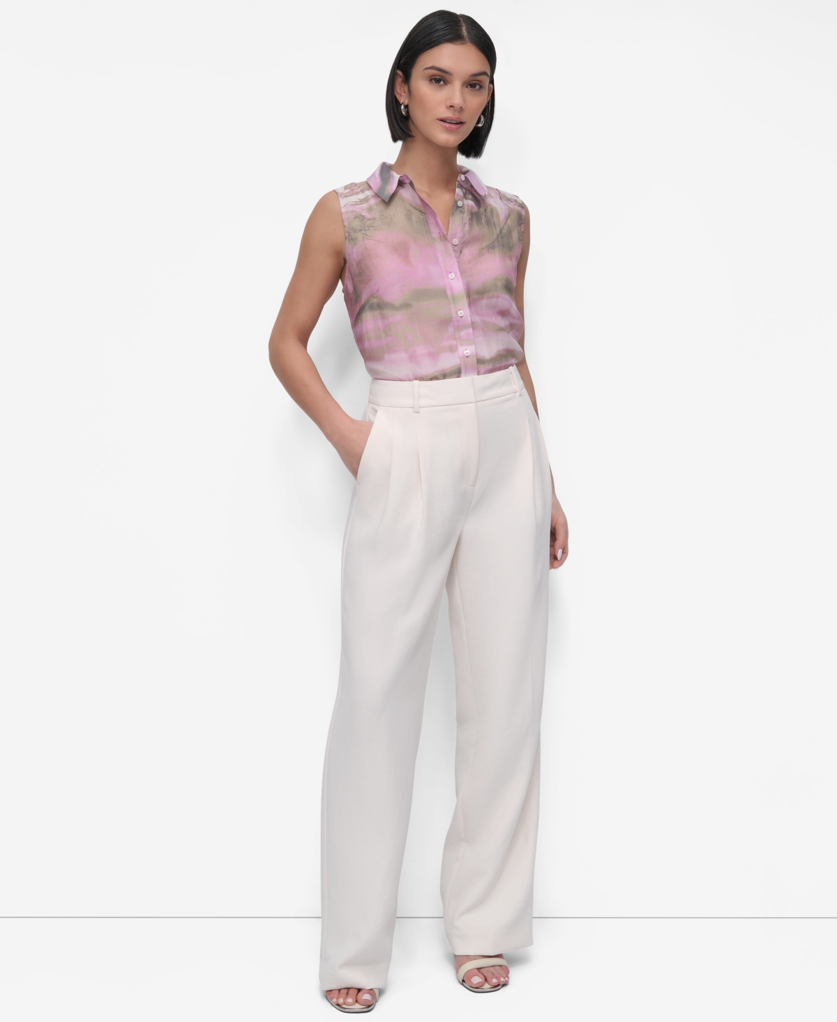 Dkny Women's Aero Crepe Pleated Pants