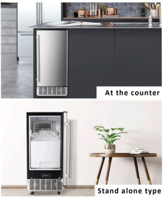 Commercial Ice Maker, Stainless Steel, Undercounter/Freestanding, Clear Cube