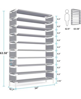 10 Tiers Shoe Rack, Large Capacity Shoe Organizer, Shoe Shelf for 50 Pair, Large Shoe Rack, Extra Large Shoe Shelf