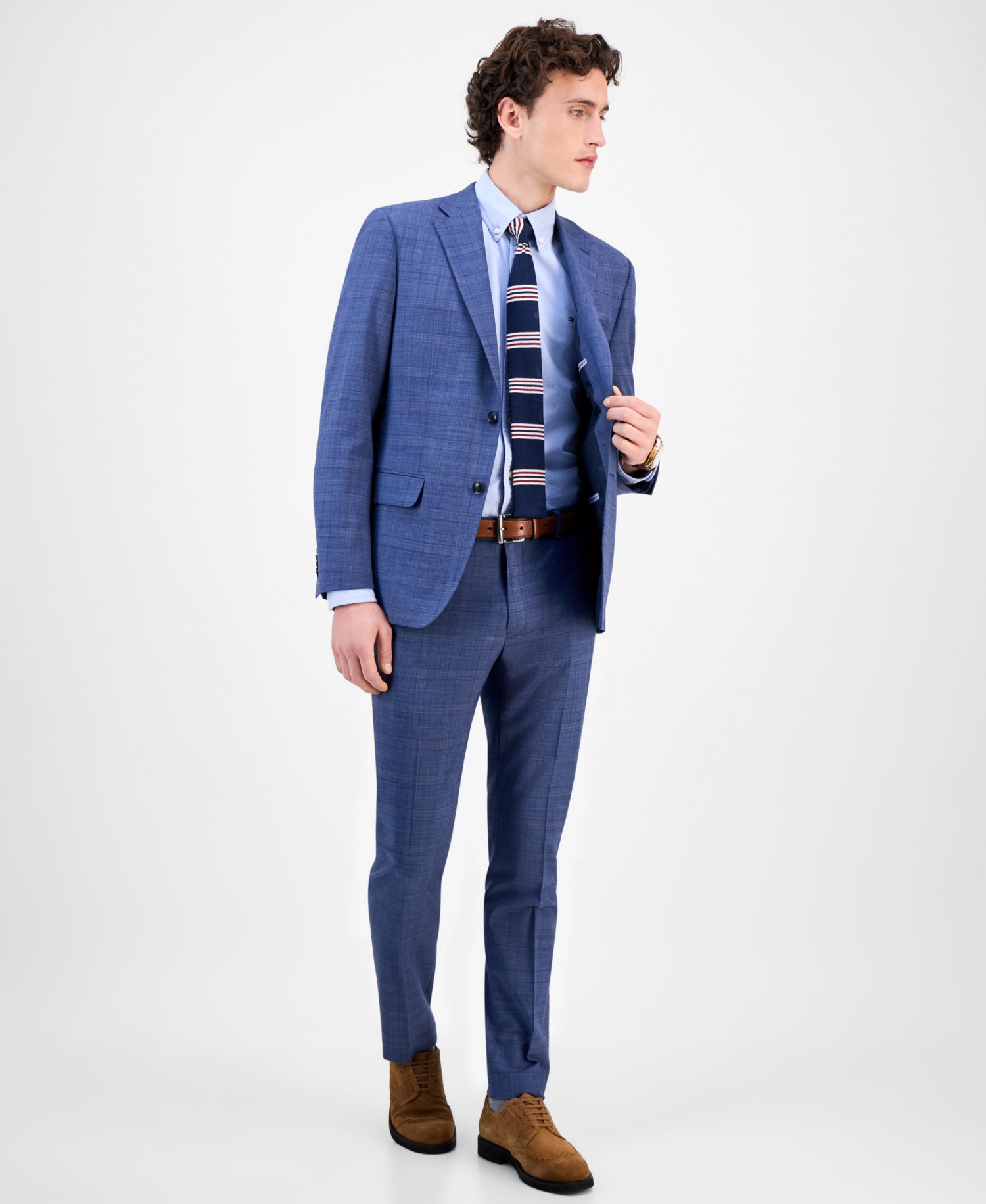 Men's Modern-Fit Wool TH-Flex Stretch Suit Separates Pant