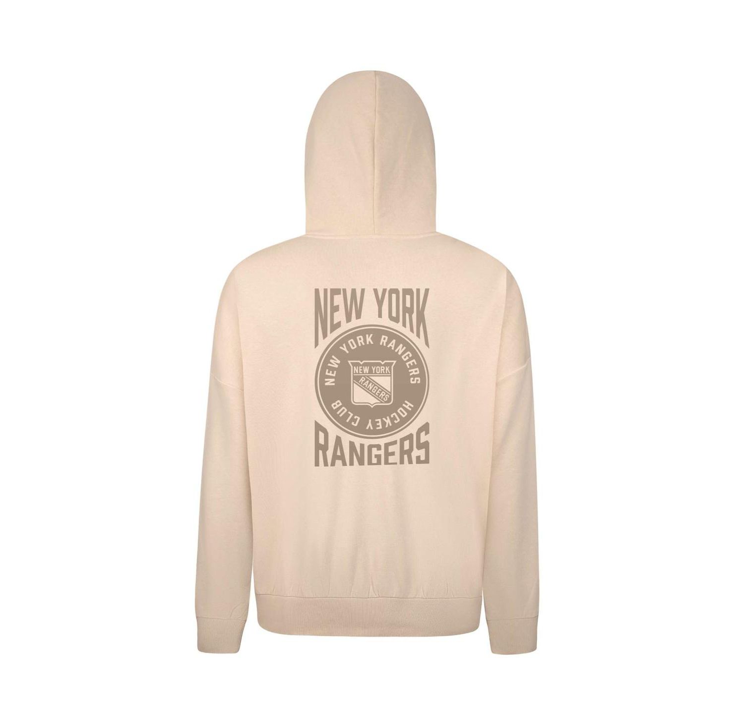 Men's Cream New York Rangers Contact Stamp Pullover Hoodie