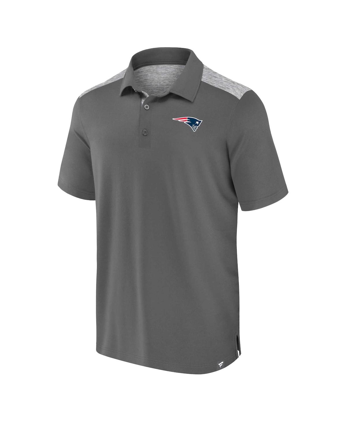 Fanatics Men's Heather Gray New England Patriots Long Shot Polo Shirt In Heather Gray
