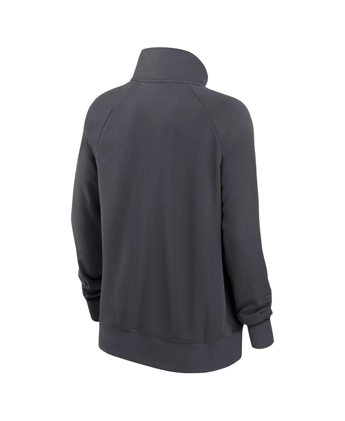 Nike Women's Charcoal New Orleans Saints Premium Raglan Performance Half-zip Sweatshirt In Charcoal