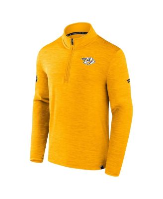 Men's Heather Gold Nashville Predators Authentic Pro Quarter-Zip Top